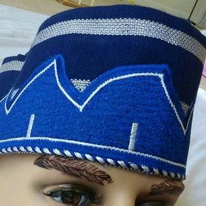 African Aso Oke Cap Blue Color With Embroidery 24